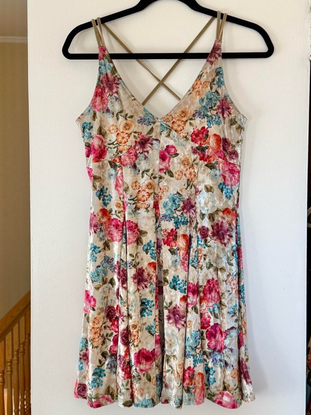 NWT American Eagle Crushed Velvet
Floral Slip Dress | size medium